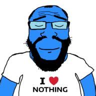 SoyBooru Post 29098 Balding Beard Blue Blue Skin Calm Closed Eyes