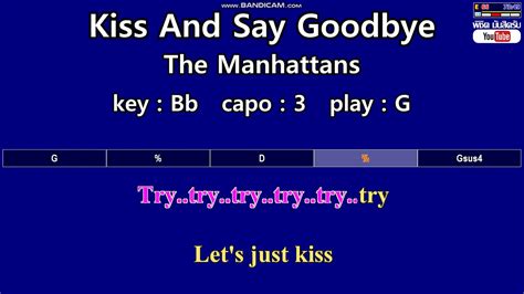 Kiss And Say Goodbye The Manhattans Karaoke Easy Guitar Chords