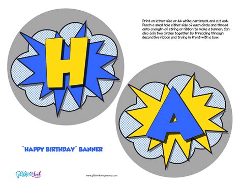 Buy Blue Super Hero Party Printable Banner Super Boy Circle Flag