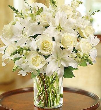 Classic All White Arrangement for Sympathy – Director Flowers