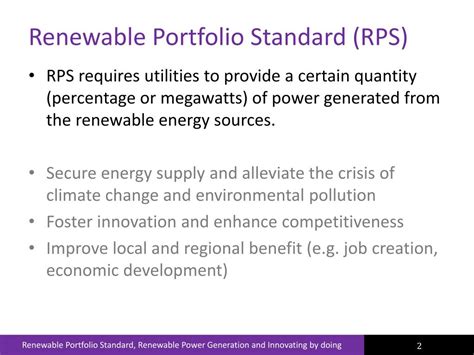 Ppt Renewable Portfolio Standard Renewable Power Generation And