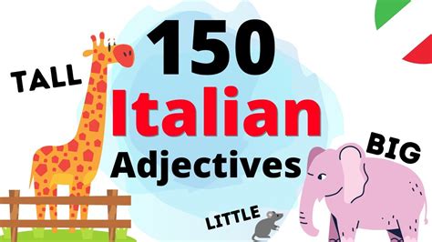 Learn Italian Adjectives Top Adjectives In Italian Youtube