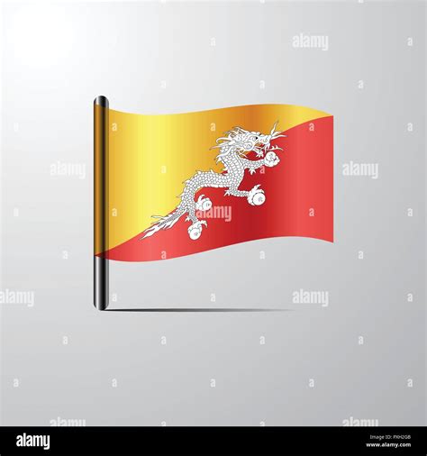 Bhutan Waving Shiny Flag Design Vector Stock Vector Image Art Alamy