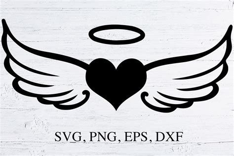 Angel Wings With Heart Svg Cut File Graphic By Tanuscharts · Creative Fabrica