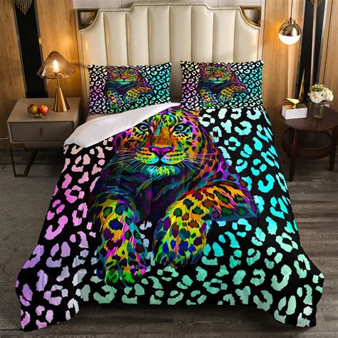 Rainbow Cheetah Print Bedding