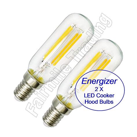 2 X Energizer 38w Led Cooker Hood Light Bulb 240v Ses E14 Extractor