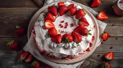 Premium Photo Homemade Delicious Meringue Cake Pavlova