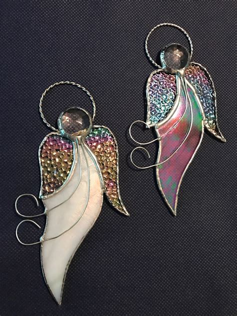 Angels Stained Glass Angels Christmas Ornaments Etsy