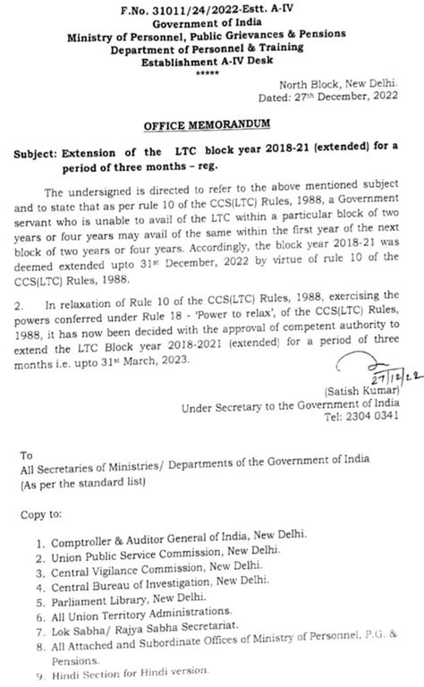 Extension Of The LTC Block Year 2018 21 For Next Three Months