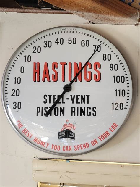 Lot 56 Vintage Hastings Piston Ring Thermometer SLOCAL Estate