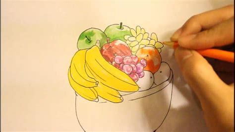 How To Draw A Bowl Of Fruit Step By Step Easy Youtube