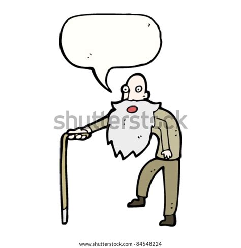 Cartoon Old Man Walking Stick Stock Vector Royalty Free 84548224