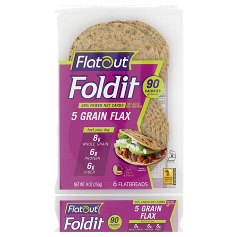 Flatout Foldit Grain Flax Flatbread Flatbreads Walmart