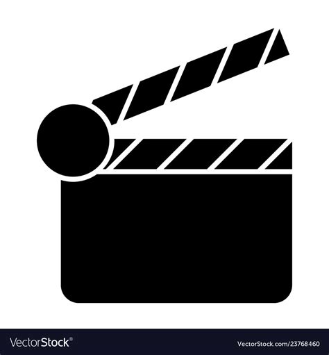 Movie Clapper Solid Icon Clapperboard Royalty Free Vector