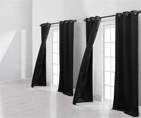 Edison Black Blackout Grommet 4-Piece Curtain Panel Set, (84") | Big Lots