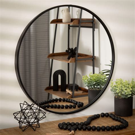 Black Modern Round Wall Mirror Hobby Lobby 1968387