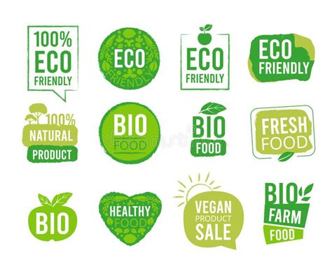 Eco Sticker Vegetarian Natural Healthy Food Labels Tags For Market