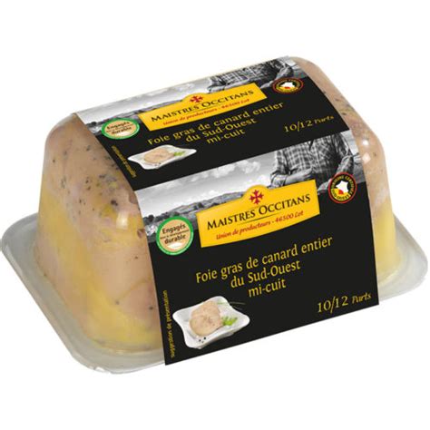 Foie Gras De Canard Entier Du Sud Ouest Mi Cuit 500g Maistres Occitans