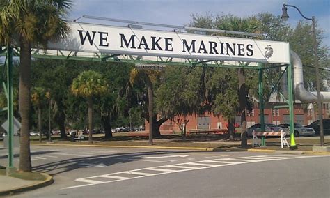 We Make Marines Banner At The Us Marine Corps Recruit Depot At Parris