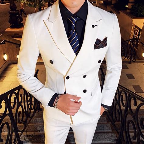 Bộ Vest Trắng Khuy Đen LouiS Suits