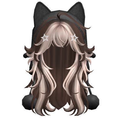 Two Tone Wolfcut W Cat Ushanka Brown Blonde Roblox