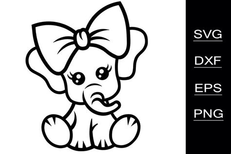 Cute Baby Elephant SVG