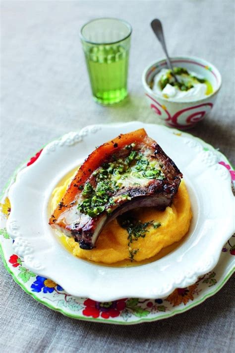 Gremolata Pork Chops On Creamy Polenta With Lemon Ricotta Sauce Recipe