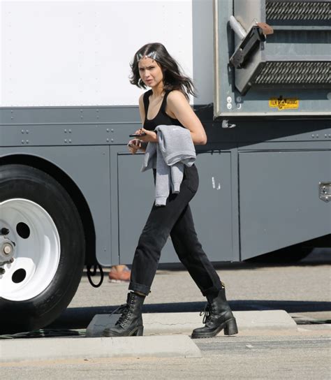 Sofia Carson On The Set Of Purple Hearts In Los Angeles 08262021