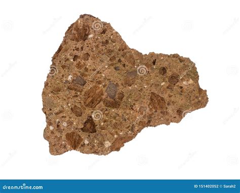 Volcanic Tuff Rock Sample Isolated On White Background Stock Photo