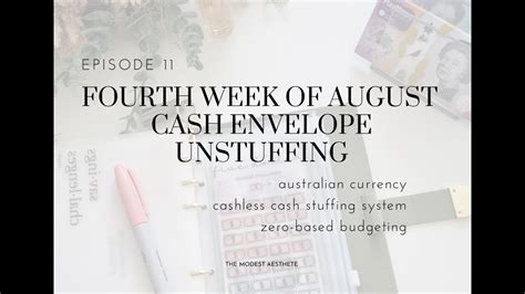 Cash Envelope Unstuffing Fourth Week Of August Tracking Expenses