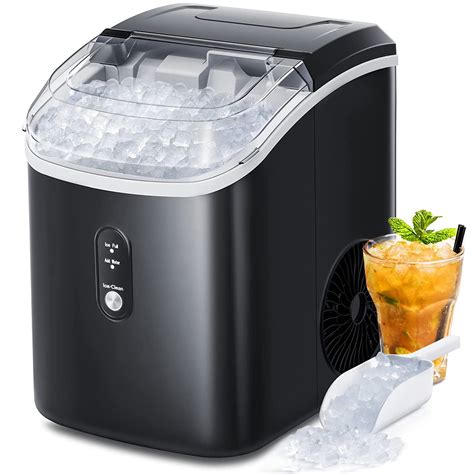 Kismile Nugget Ice Maker Countertop Portable Ice Maker Machine With Self Cleaning Function