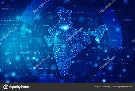 Digital India Technology India Map Technology Abstract Background ...