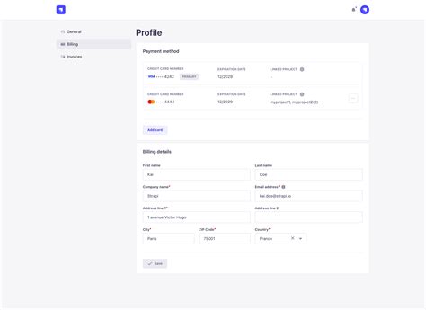 Account billing details | Strapi 中文网