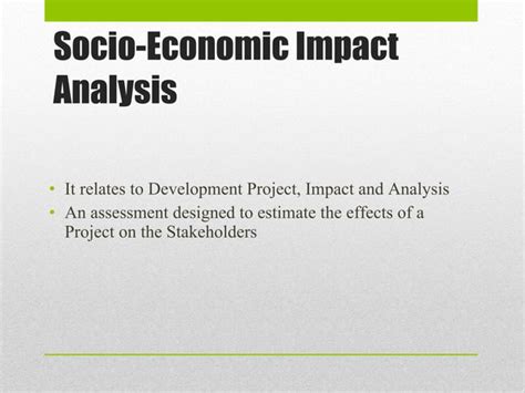 Socio Economic Impact Analysis Ppt