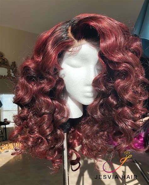 1b Wine Red Ombre Color Lace Frontal Wig It Is Very Beautiful Color