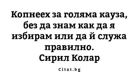 Копнеех за голяма кауза, без да знам как да я... | Citat.bg