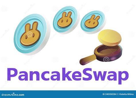 Pancake Swap Cryptocurrency Logo On A White Background With Text Stock