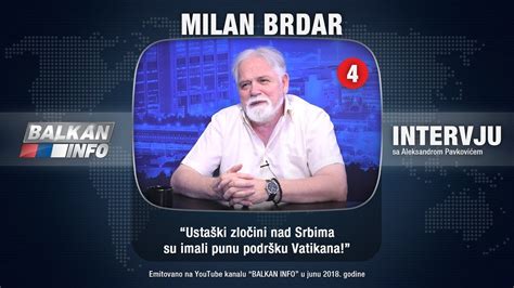 INTERVJU Milan Brdar Ustaški zločini nad Srbima su imali punu