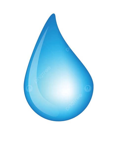 Realistic Blue Water Droplet Vector Depicted On A White Isolated