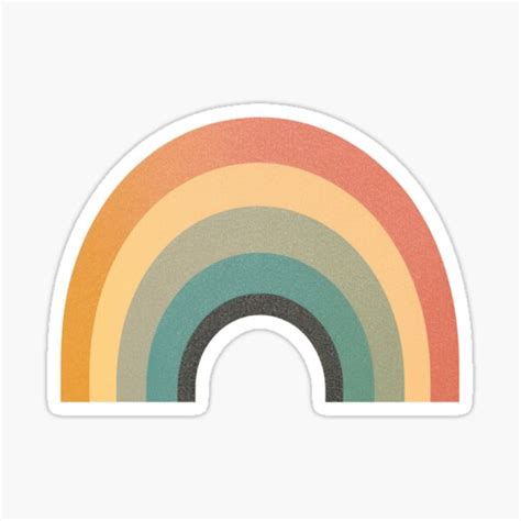 Retro Rainbow Sticker For Sale By Colorfulvanilla Redbubble