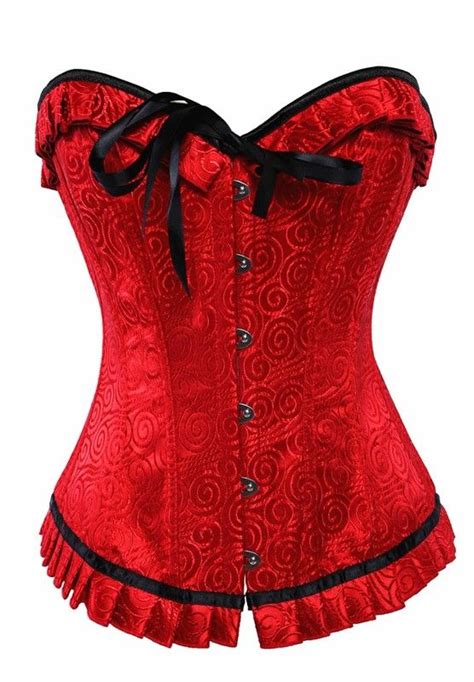 Sweetheart Floral Jacquard Tapestry Brocade Satin Overbust Corset Sku