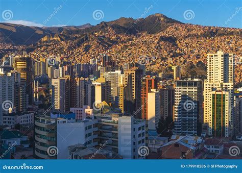 La Paz Skyline at Sunset, Bolivia Stock Photo - Image of architecture ...