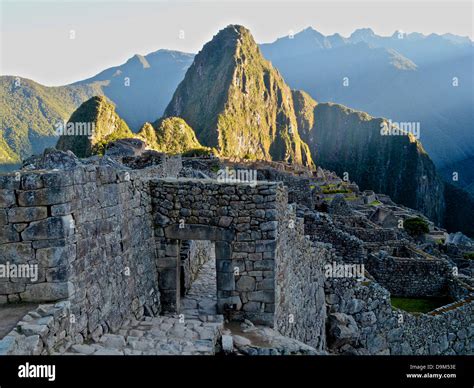 Sunrise At Machu Picchu Peru Stock Photo Alamy