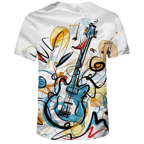 Rock Guitar Print T Shirt Artistic Pod