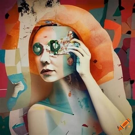 Collage Artwork By Hannah Hoch With Photorealistic Woman Images And