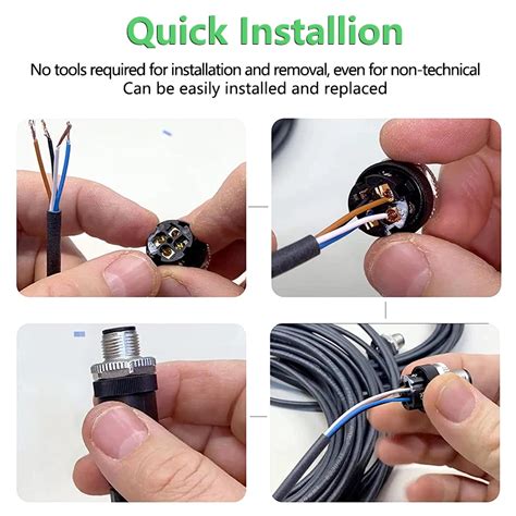 M12 5 Pin Connector Waterproof Straight 5 Pin A Code Male 5 Pin ...