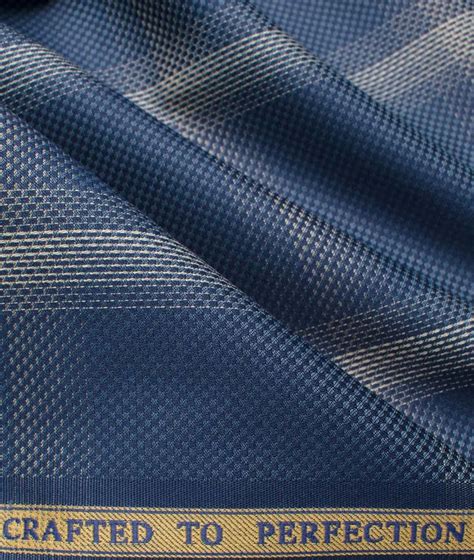 Soktas Men S Giza Cotton Checks Unstitched Shirting Fabric Aegean Blue