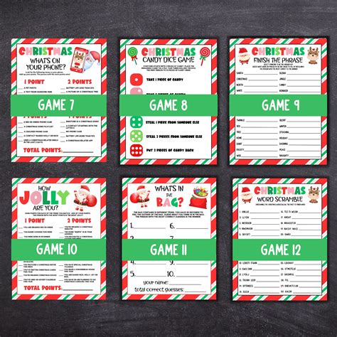 Christmas Game Bundle Printable Christmas Party Games Holiday Group