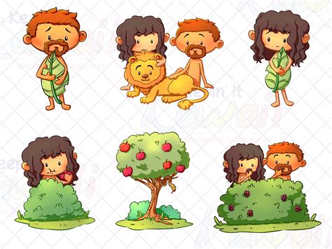 Adam And Eve Clip Art Bible Story Clipart Biblical Clip Art Etsy Canada