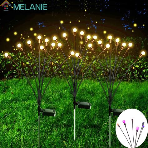 6 LED Solar Garden Lights Firework Firefly Light Outdoor Waterproof